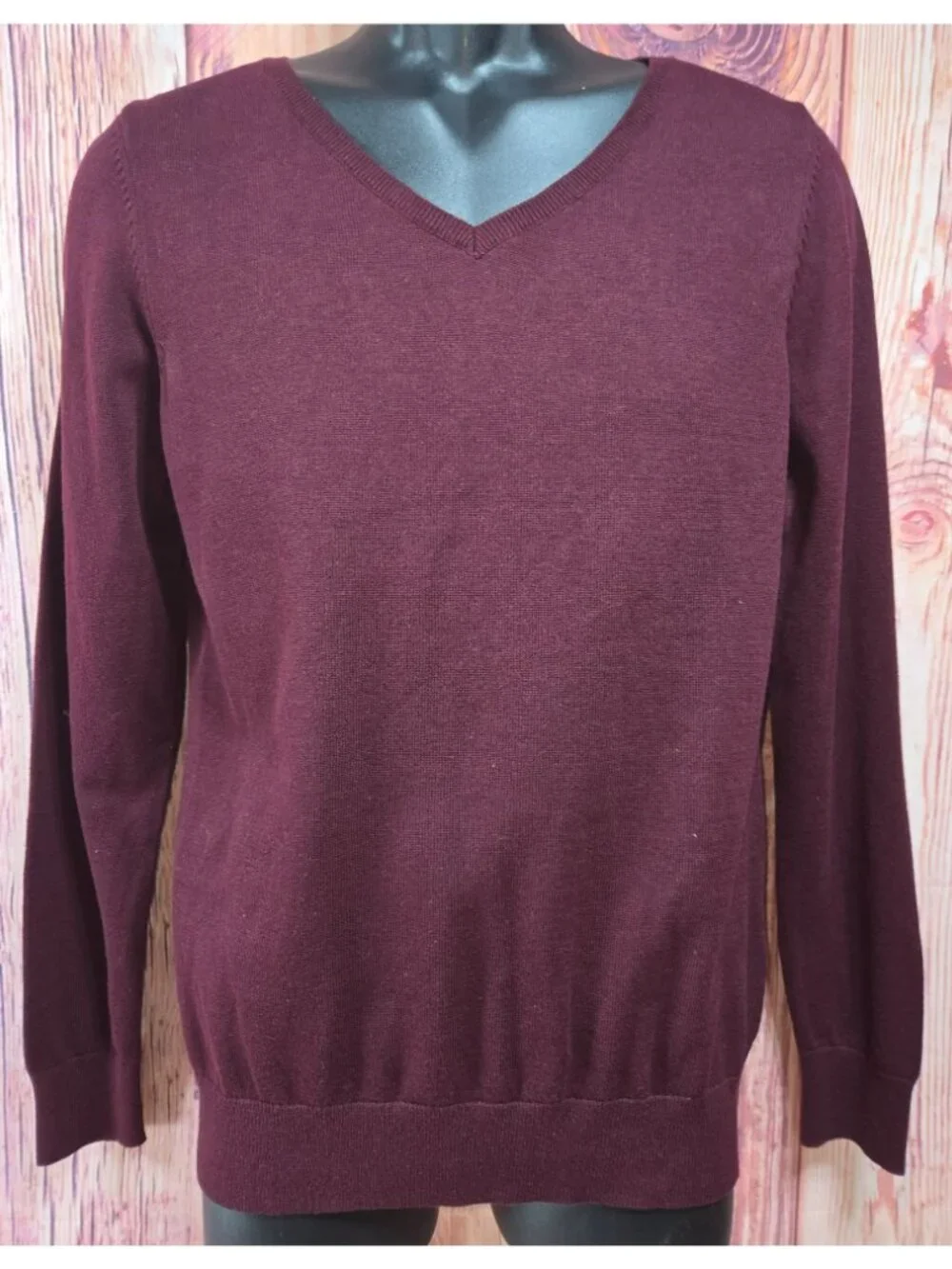 Clique Mens Burgundy V-Neck Lightweight Sweater Medium NWT